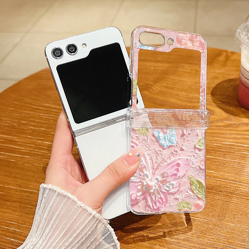 Transparente Hartschalen-Handyhülle mit Schmetterlingsdruck für Samsung Galaxy Z Flip8 Flip6 Flip7 FE Flip 8 7 6 5 4 3 5G Stoßfeste Durchsichtige Schutzhülle – Detail 9
