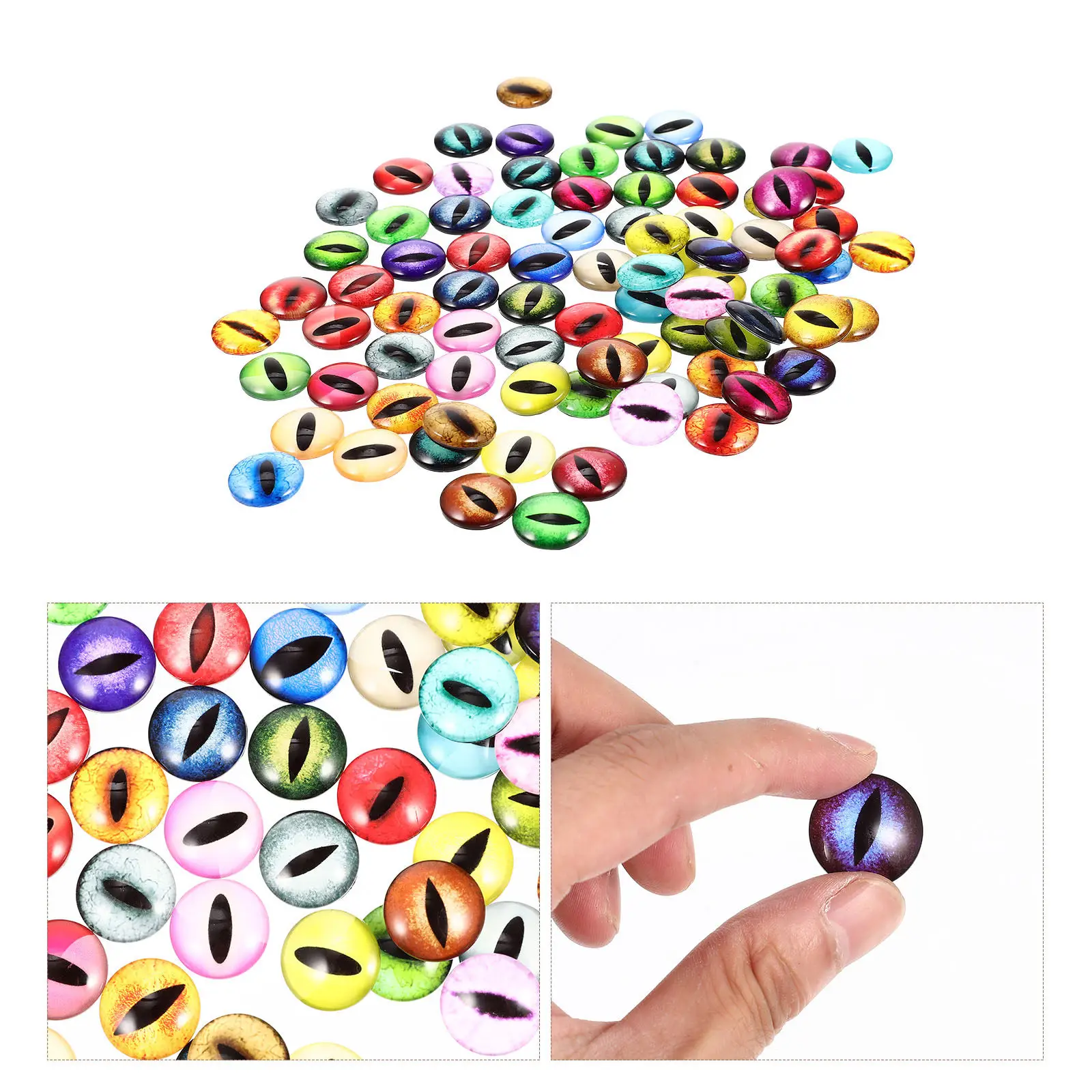 

100Pcs Glass Eyes Accessories Premium Simulated Handmade Craft Supplies DIY Eyeball Patches for Clay Decorative Parts