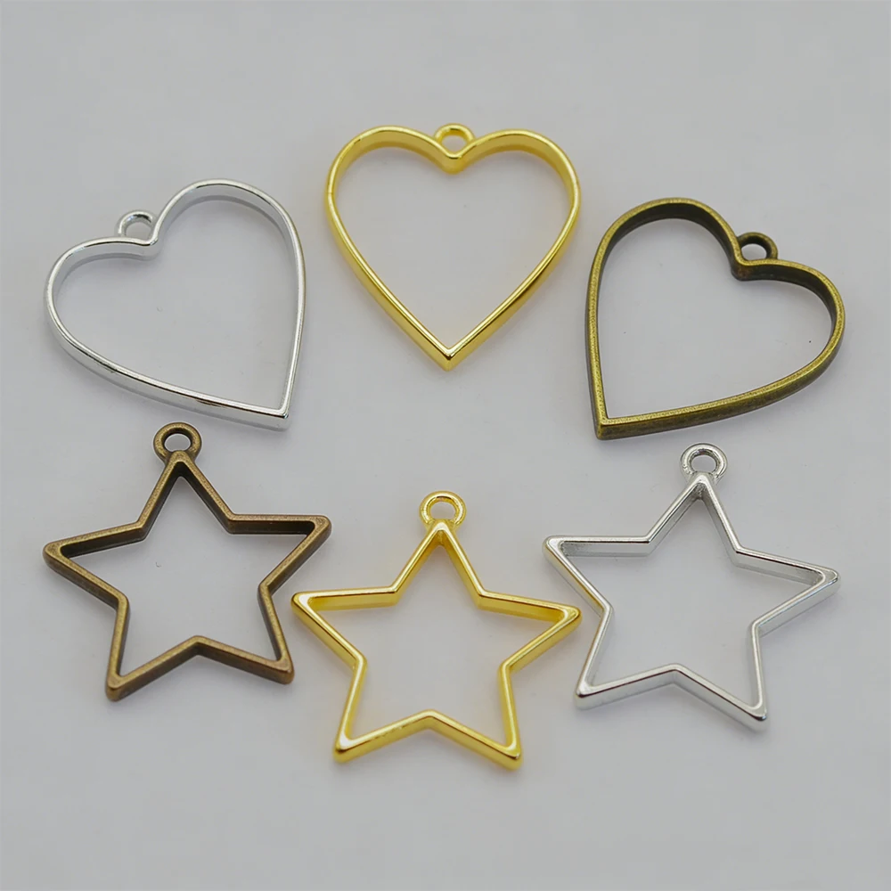 

10 шт. геометрических полых металлических рамок-подвесок для эпоксидной смолы, аксессуары для изготовления украшений своими руками, оптом