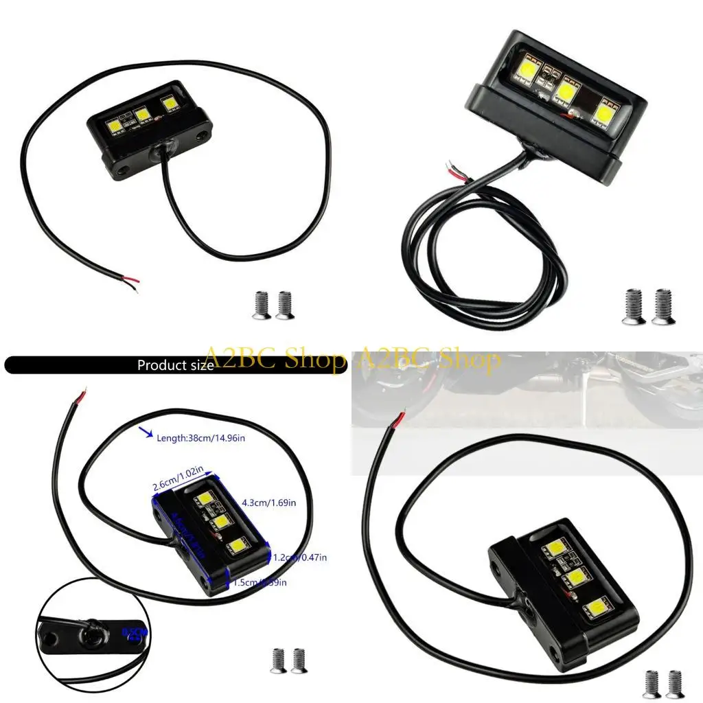 

A2BC Modern LED License Plate Light High Visibility Waterproof Design Strong Metal Housing Suitable for Motorcycle Scooters