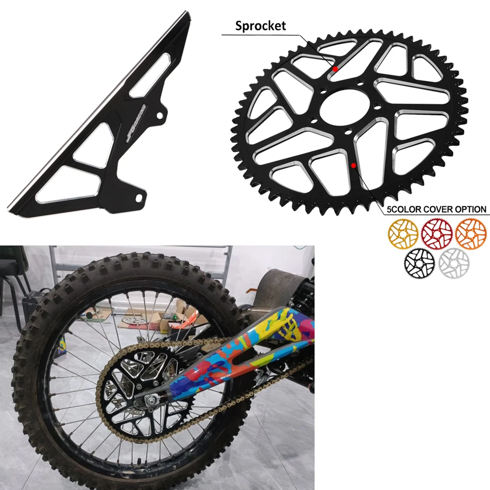 Motorcycle 58T 62T CNC Chain Sprocket Chain Guard Cover Protector For Surron  Light Bee S X Segway X160 X260 Talaria Sting