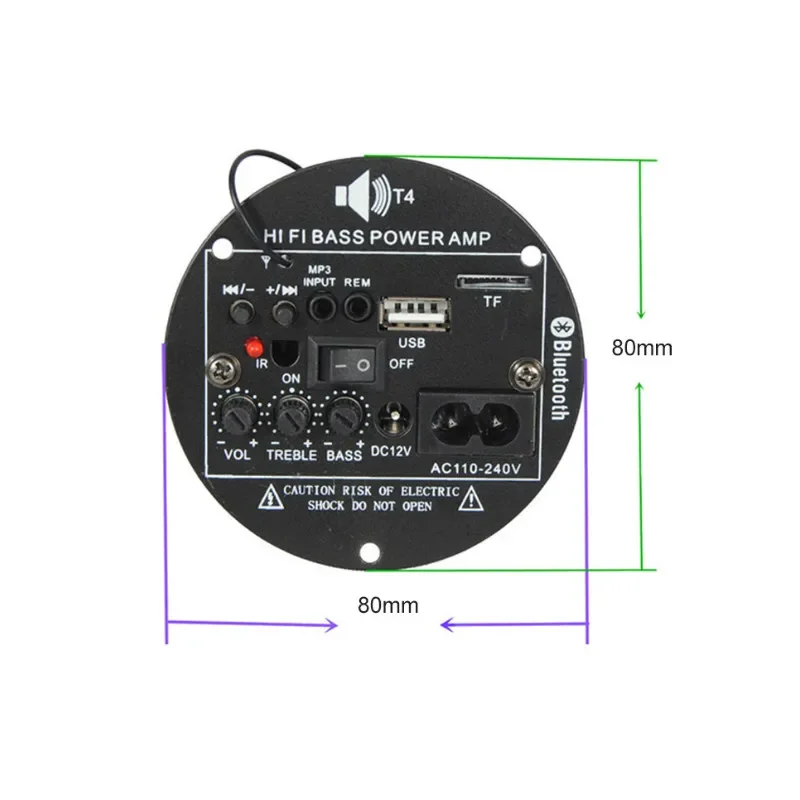 SOTAMIA 30W Bluetooth Amplifier Audio Board 12V 220V Subwoofer Amplifier Car Amp Support TF USB FM For 5-10inch Bass Speake DIY