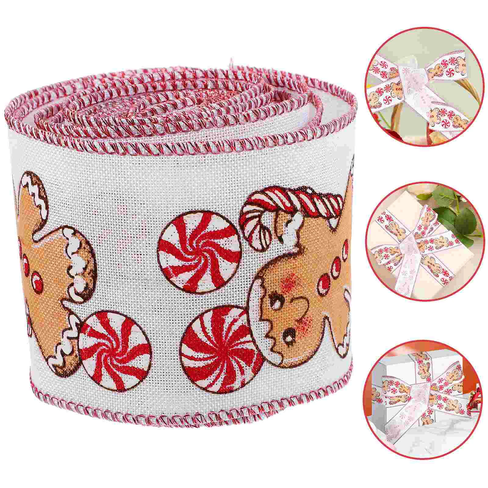 Wedding Decorations Handmade Wire Edge Bow Ribbon Wide Wired Christmas Xmas Gift Gingerbread Man for Ribbons Crafts DIY