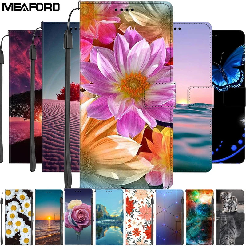 Capa de couro flip para honor 300 400 lite caso livro carteira flor sacos proteção para honor400 inteligente honor300 ultra capa coque