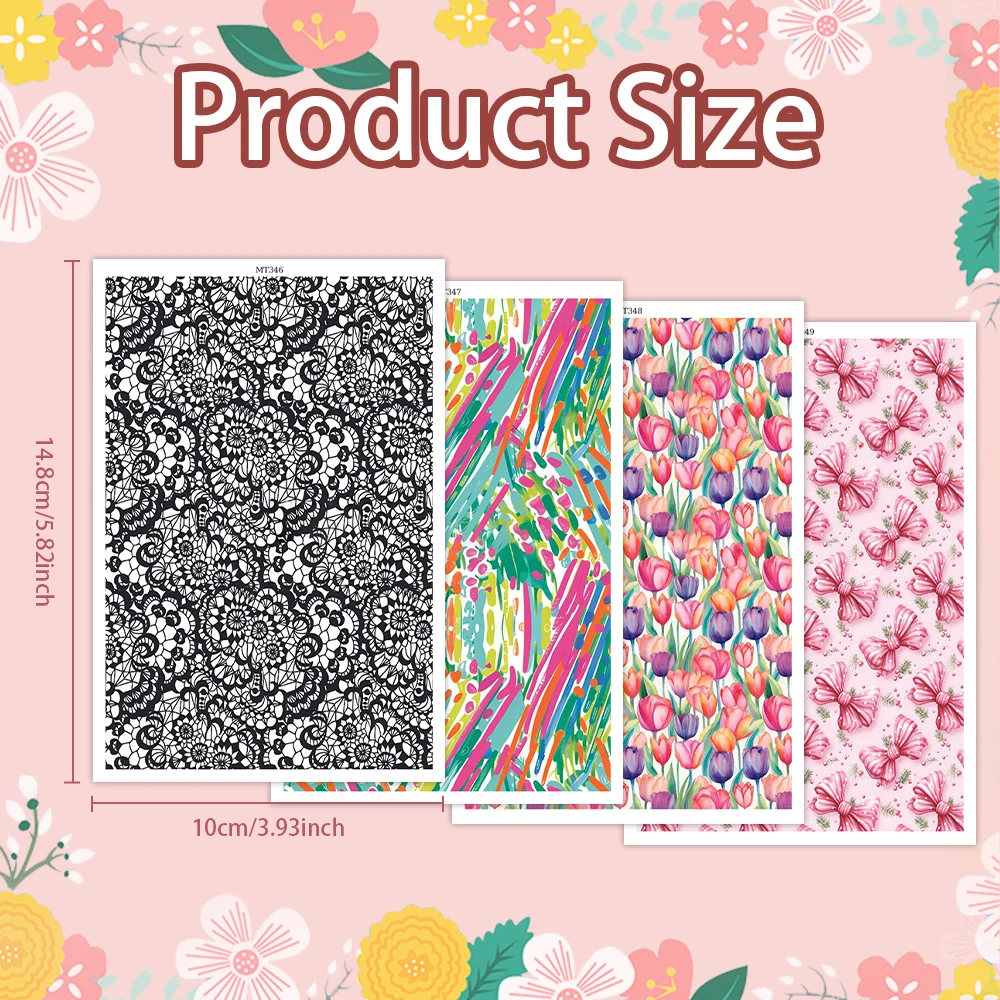 

Spring Tulip Bow Knot Colorful Pattern Polymer Clay Transfer Paper Stickers for Diy Jewelry Earrings Printing Paper Making