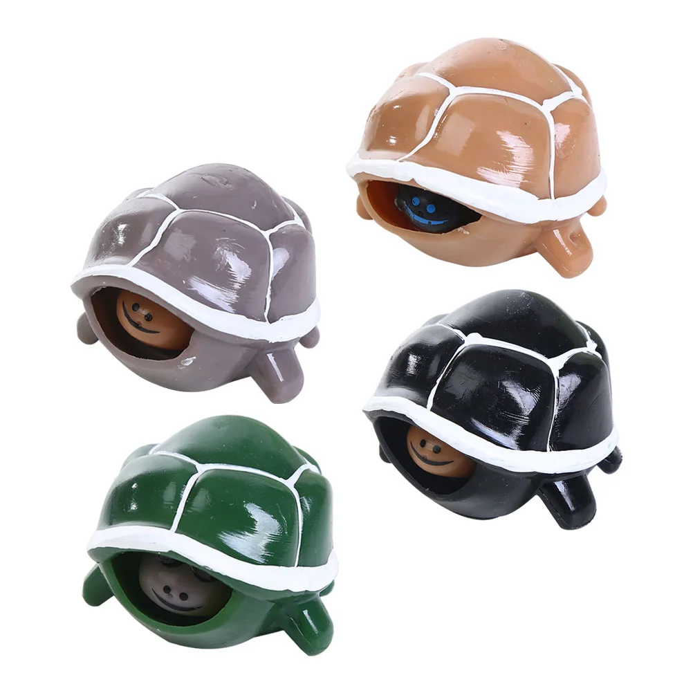 4 Pcs Squeeze Toy Tortoise Turtle Figures Miniature Autistic Children Stress Reliever