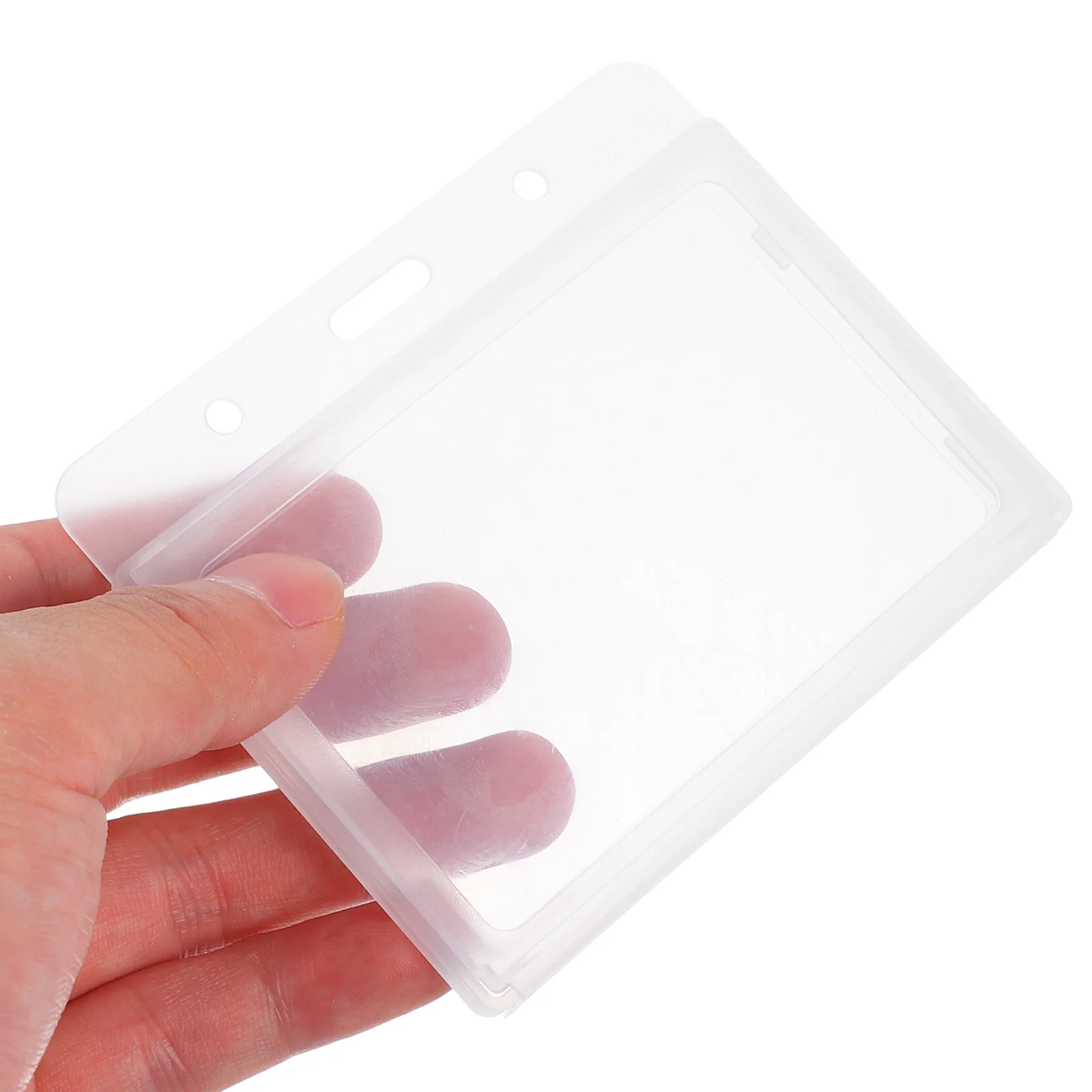 10Pcs Clear Card Protectors Waterproof Id Badge Holder Horizontal Design for Cards Storage Transparent Sleeve
