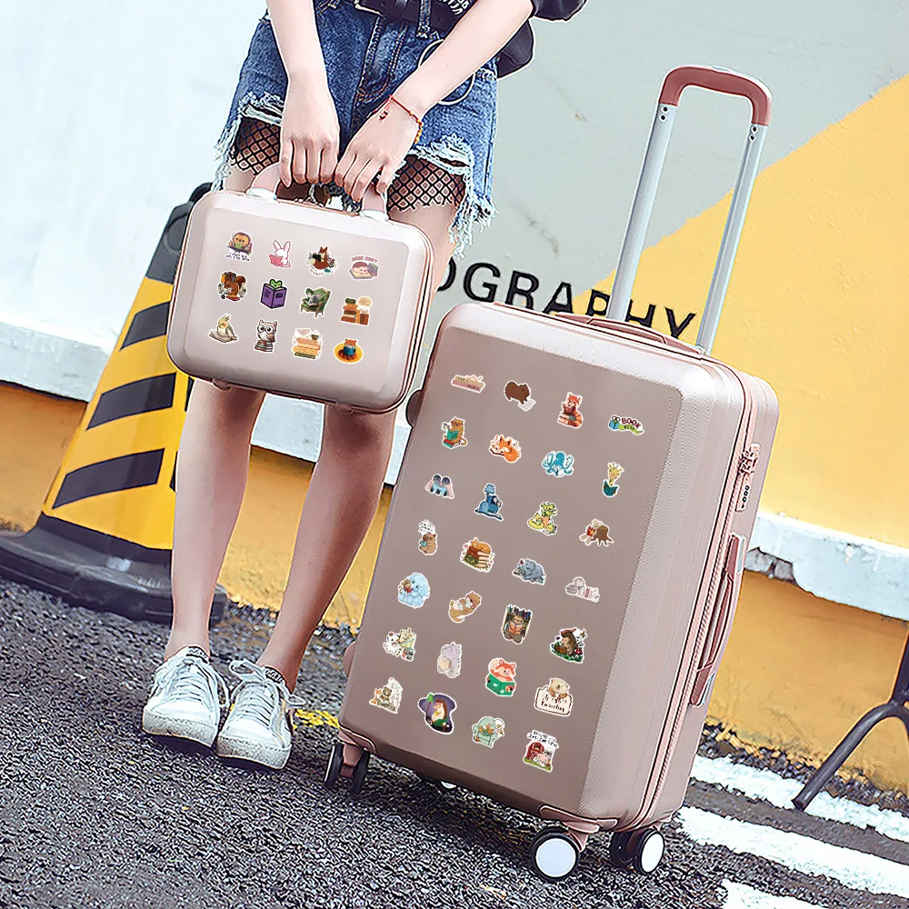 10/30/60 pçs dos desenhos animados engraçado leitura animal doodle adesivos decorativos brinquedos das crianças diy skate capacete da motocicleta guitarra