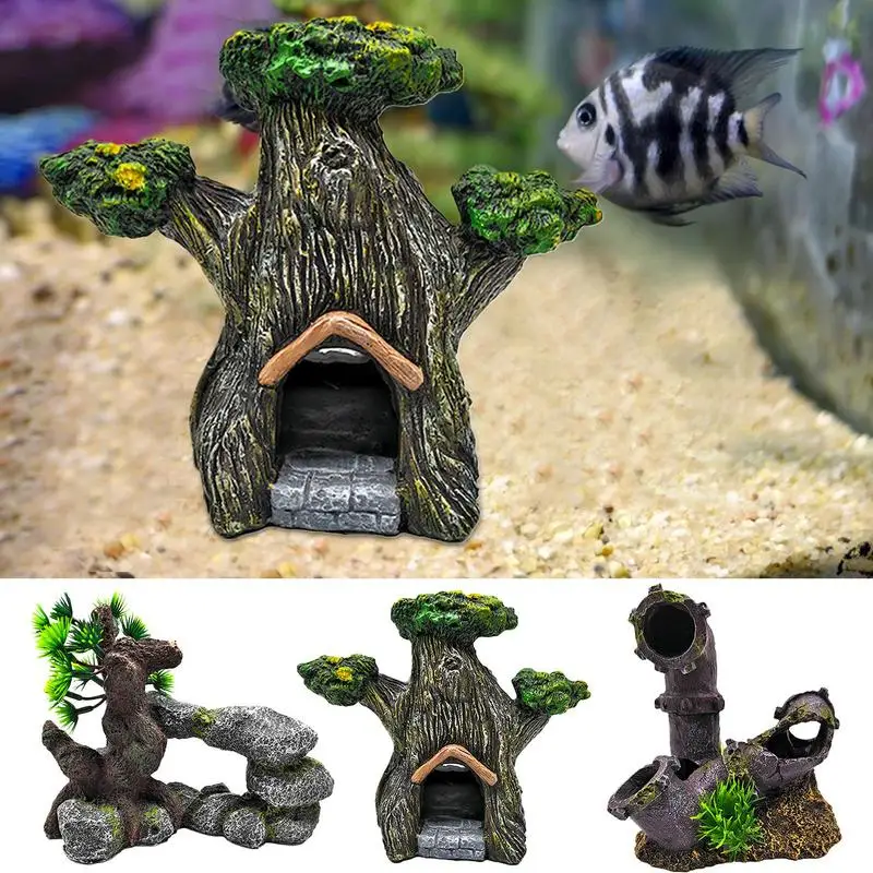 Aquarium Resin Decoration Landscape Small Resin Fish Tank Statue Sturdy Realistic fish tank resin decoration Simulation Ornament