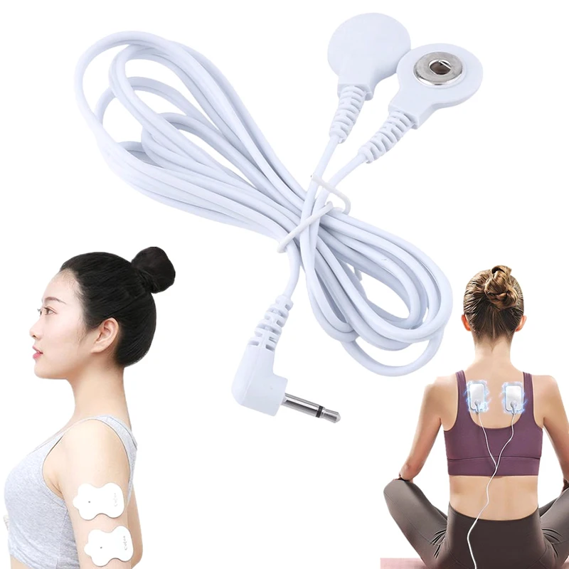 2 Way Machine Massager Button Cable Electrode Electrode PadsStandard Connection Massage For TENS Unit Lead Wires Cables