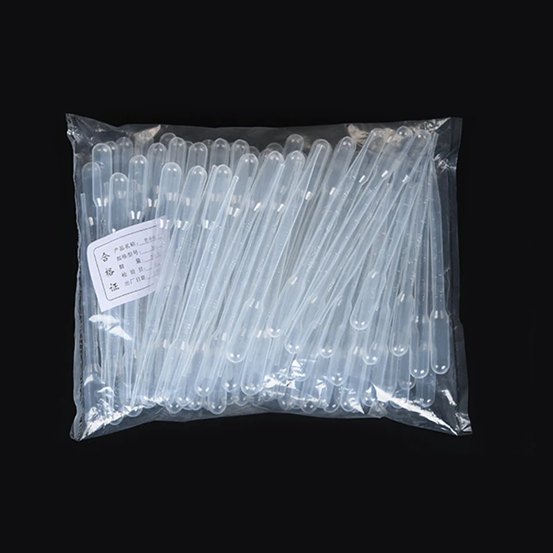 100pcs/bag 3ML Laboratory Disposable Pipette Pipe Plastic Eyedrops Dropper Transfer Graduated Liquid Dropper Lab Supplies