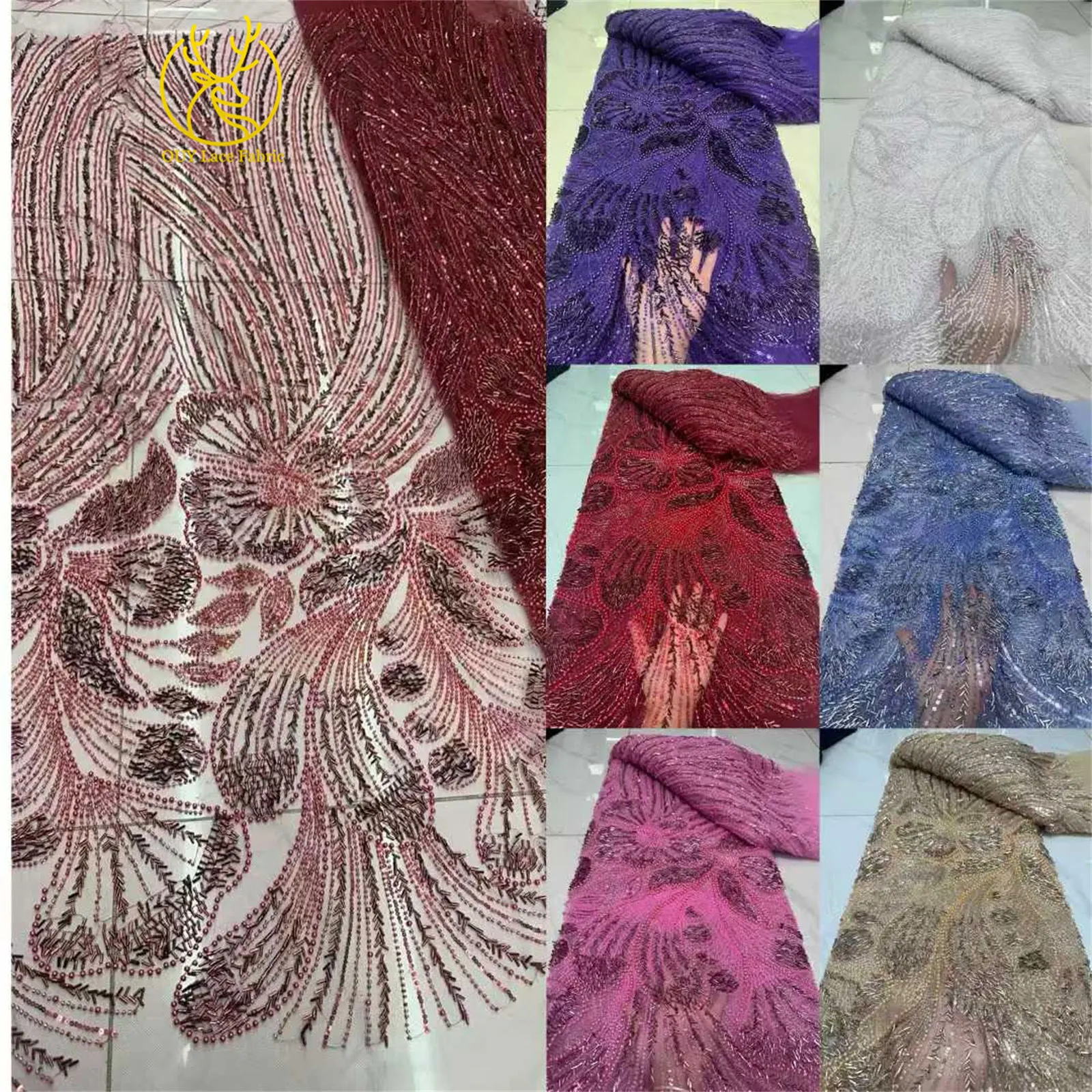 الأفريقي مطرز أقمشة الدانتيل 2026 عالية الجودة النيجيري الترتر الفرنسية تول الدانتيل فستان من القماش مواد الخياطة 5 ياردات