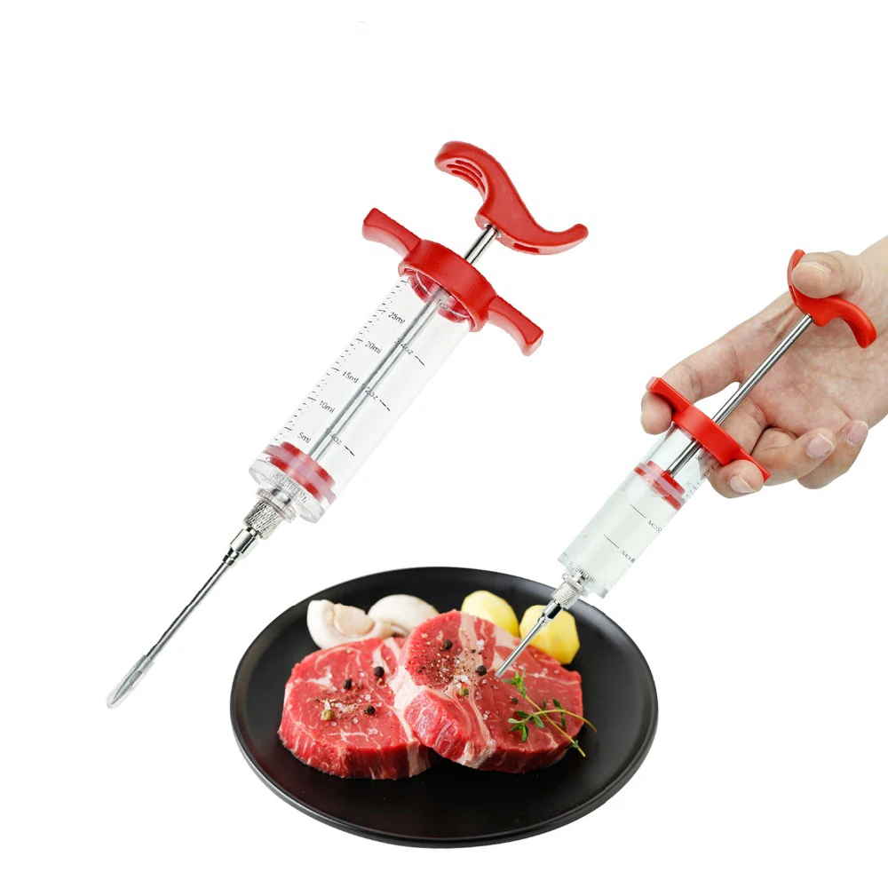 شواء اللحوم حقنة تتبيلة حاقن تركيا نكهة الدجاج حقنة المطبخ الطبخ Syinge الملحقات