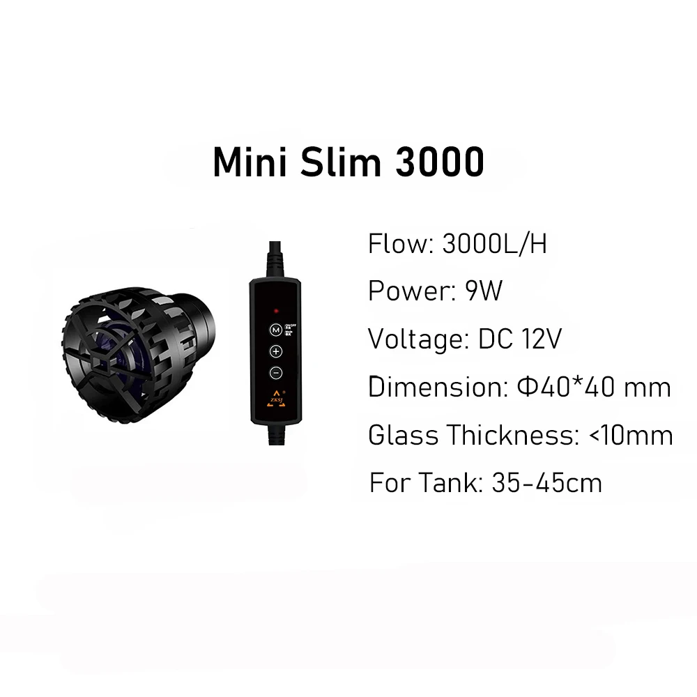NONE ZKSJ Mini Slim 2000/3000 App Programmiert Ultra Quiet DC Mini Aquarium Wavemaker Umwälzpumpe für Marine Coral Reef Aquarium 4