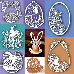 40 Easter Rabbit Bunny Basket Eggs 2D Vector Drawing Files for Laser Cut DXF CDR Fomats Designs Cricut Ornaments Decoration