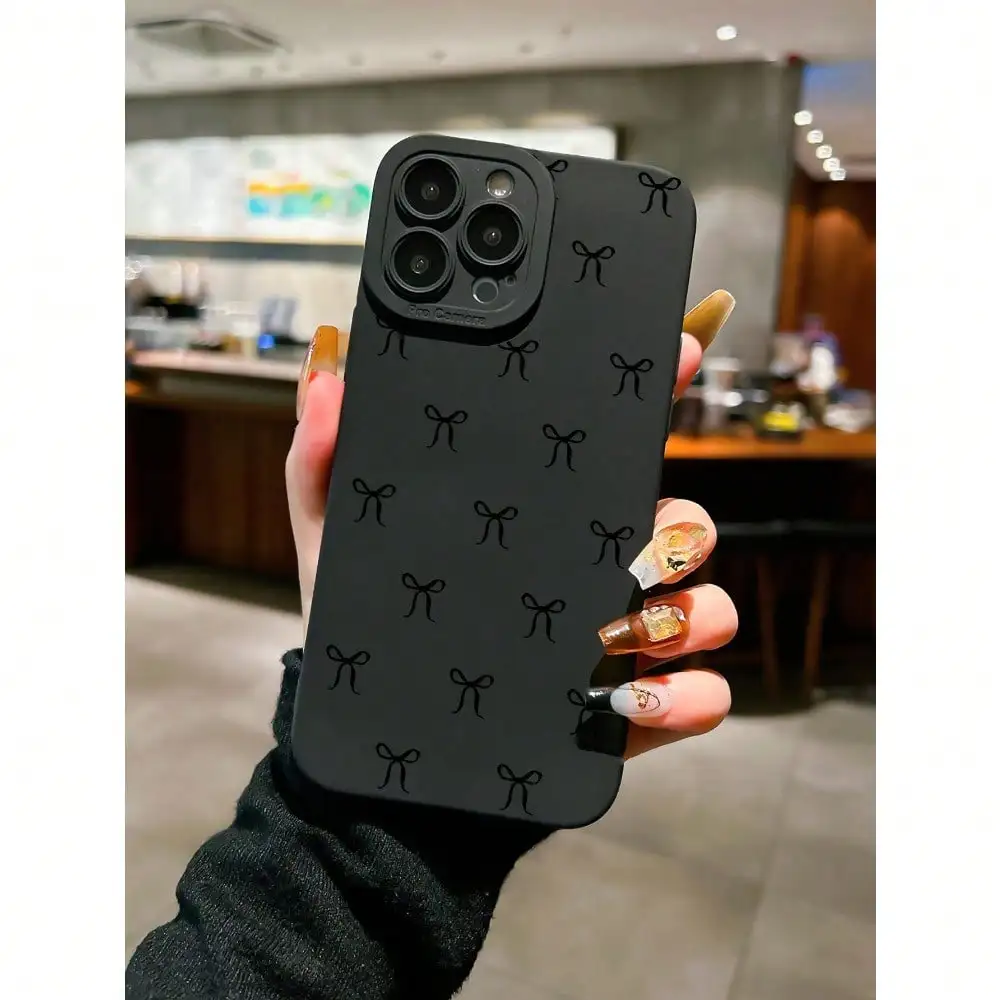 Capa de telefone à prova de choque estilo arco preto para iPhone17 16 15 14 13 12 11Pro Max Plus pode ser usada como presente para namorada