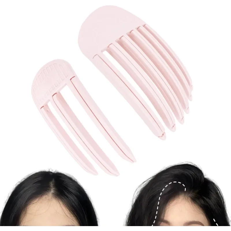 Pack of 2 Volume Hair Clips, Volume Clip for Hairline, Hair Roots Lifting Clips for Fluffy Bangs and High Crown Hairstyle (Pink)