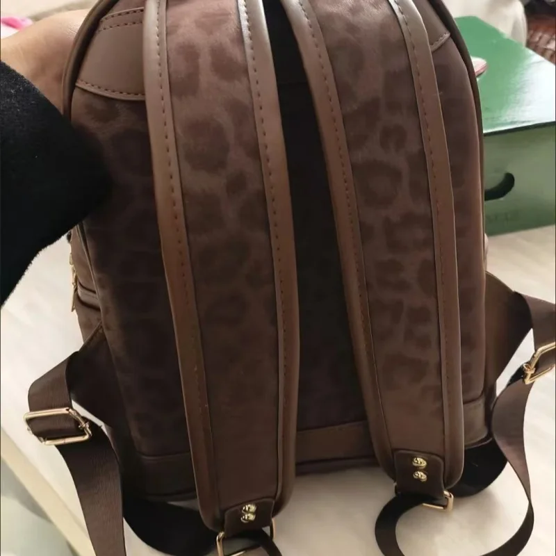 Mochila Sanrio con estampado de leopardo, color negro, Hello Kitty, bolsa de almacenamiento de viaje de gran capacidad, bolsa de viaje con bonitos dibujos, regalo de Festival para niñas