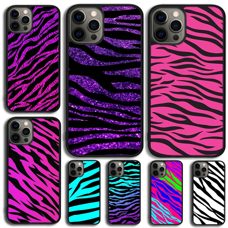 Zebra Print Clip Art Phone Case Cover For iPhone 15 16 14 XR XS 11 12 13 Mini Pro MAX Plus Coque