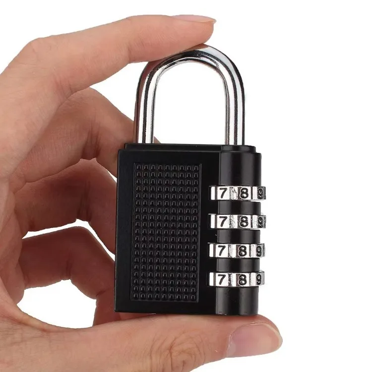 80*43*14mm Heavy Duty 4 Dial Digit Combination Lock Weatherproof Security Padlock Outdoor Gym Safely Code Lock Black