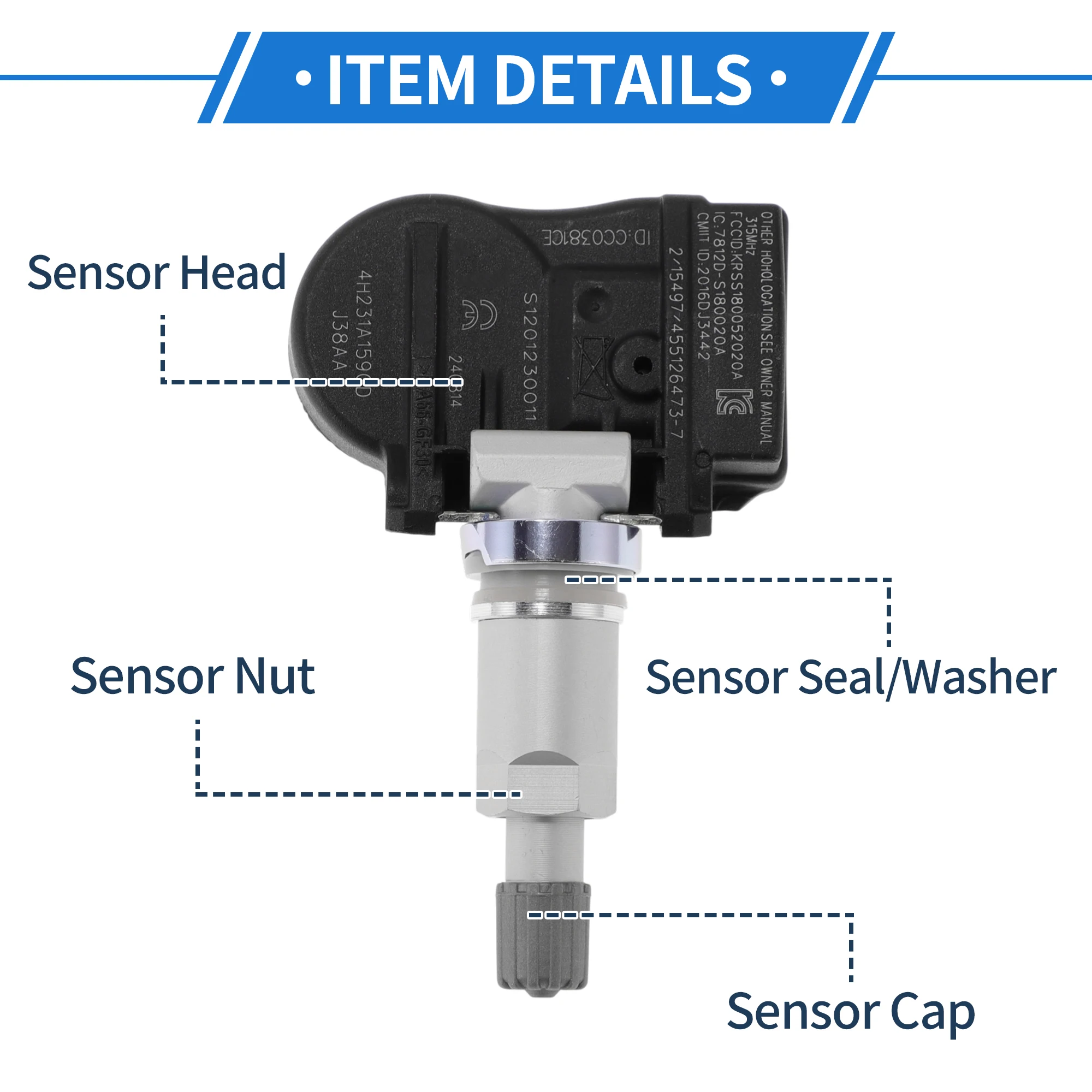 Uxcell sensor de pressão dos pneus tpms sensor 315mhz no.4h231a159cd/4h231a159ca para land rover range rover sport 2006-2013