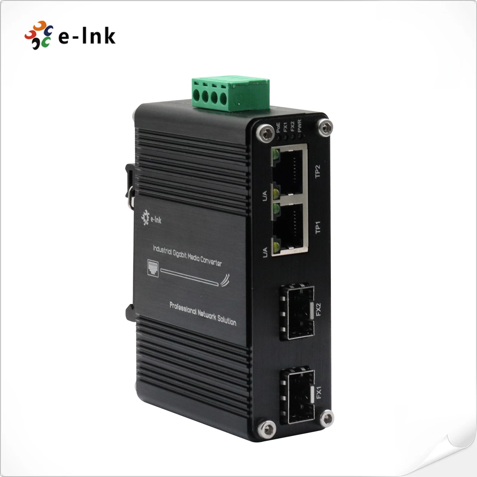 Industrial 2-Port Gigabit Ethernet Switch 2 SFP Fiber, DIN Rail Mount, -40°C to 75°C for Harsh Environment Industrial Networking
