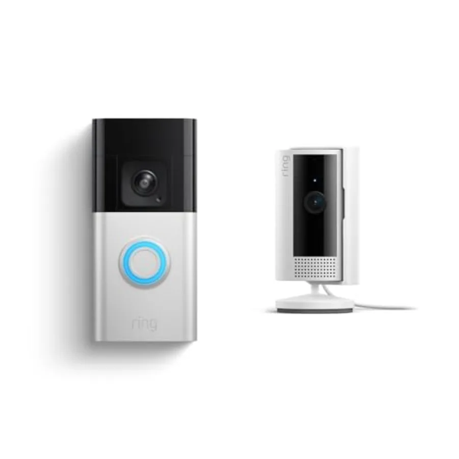 

Беспроводной умный дверной звонок Ring Battery Doorbell Pro с внутренней камерой Ring, белый, с HD-видео, ночным видением, двусторонней аудиосвязью, всепогодный