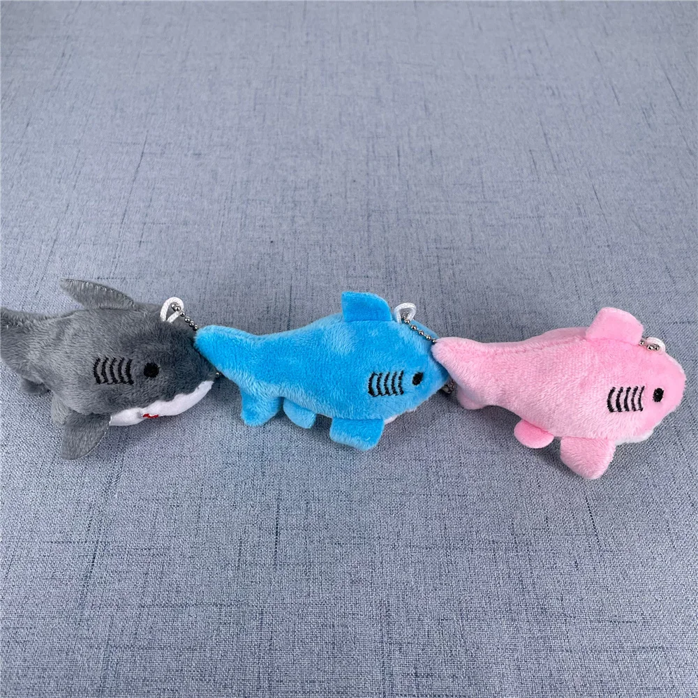 NEW 3Colors , Size 8CM Stuffed Plush Shark Ocean Animal Plush Toy Doll , With Keychain Gift