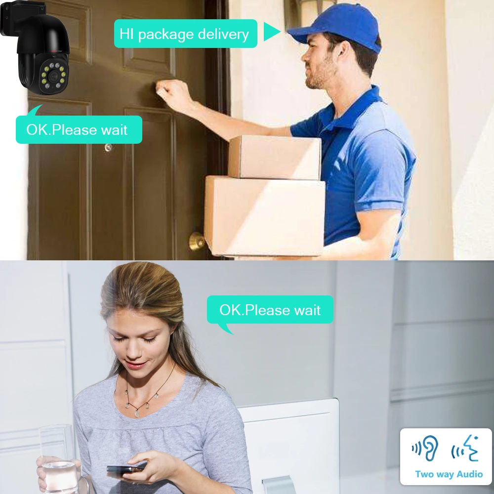 4K POE PTZ Video Survalance Camera With 2 Way Audio Pan Tilt Color Night Vision2MP/3MP/5MP8MP Smart AI IP Onvif Security For NVR