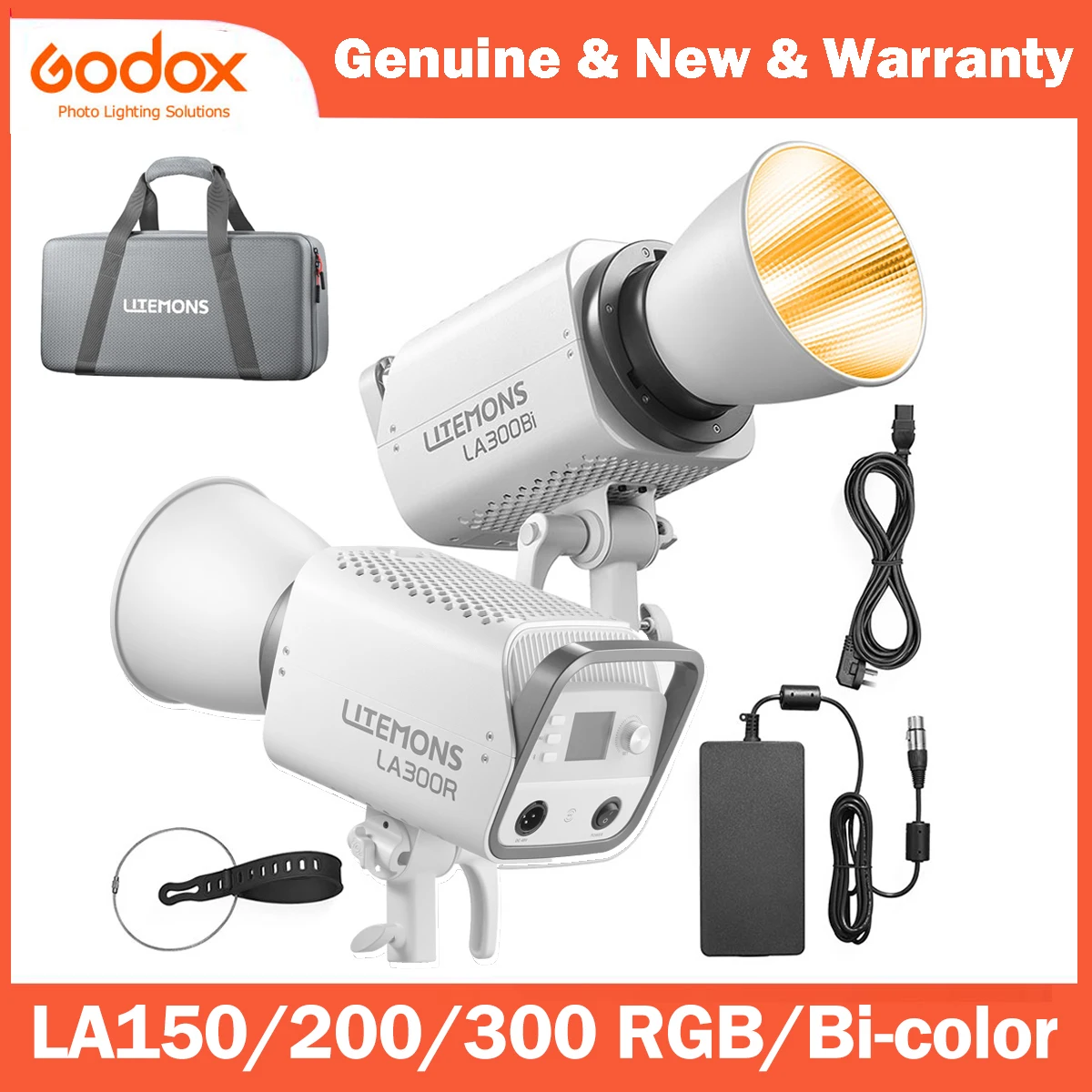 Godox LA300R LA300Bi LA200R LA150R RGB Full Color Bi-color COB Photography Fill Light Bowens Mount with App Control for Video Vl