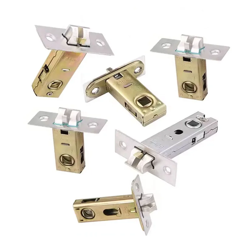Bathroom Toilet Triple Rod Lock Tongue Plastic Steel Universal Reverse Lock Single Tongue Door Lock Body Silent Replacement