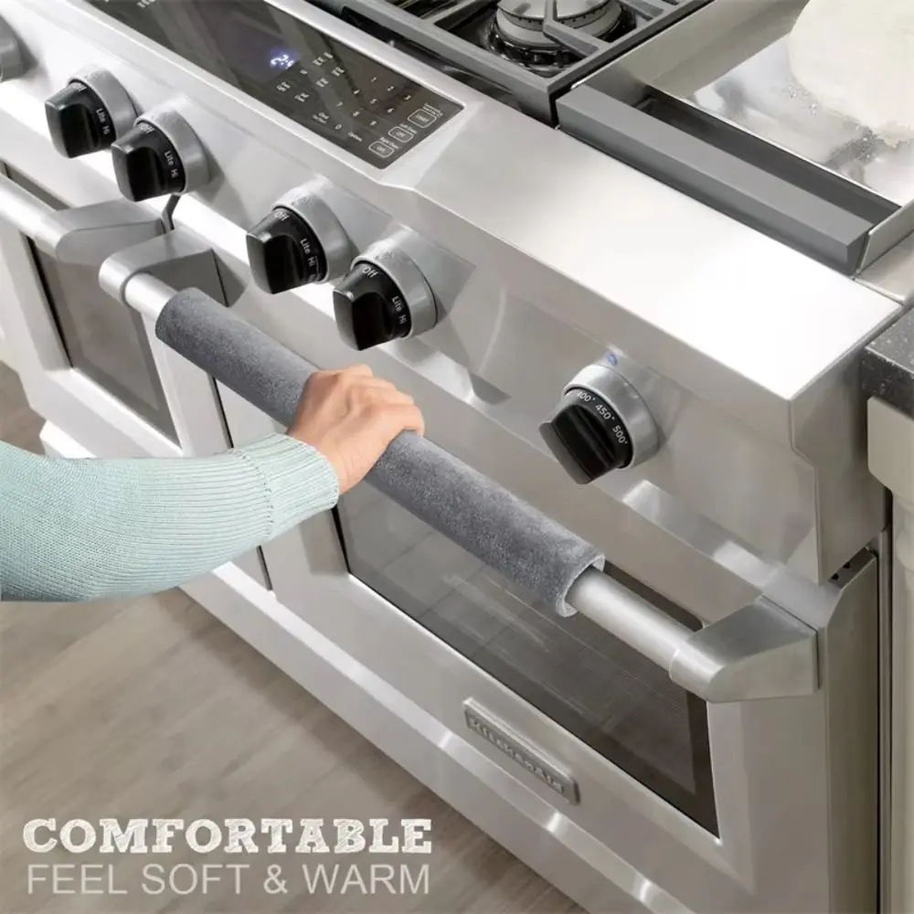 2Pcs Oil-proof Refrigerator Handle Cover Washable Oven Door Handle Cover Stain-resistant Appliance Handle Covers Home Decors