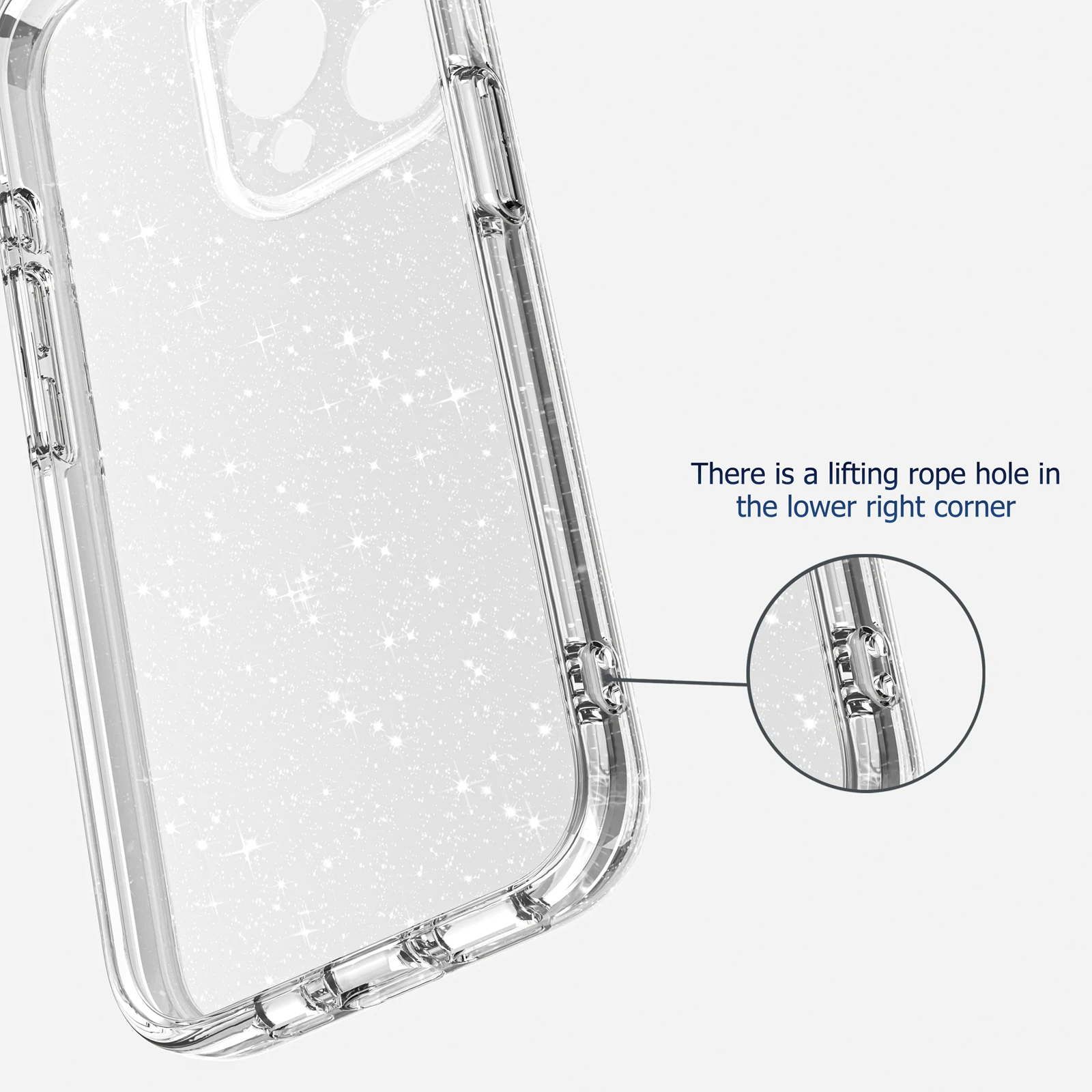 Protective Trendy Bling Sparkle Glitter Crystal Clear Case for iPhone 16 12 13 14 15 Pro Max Plus Shocproof Hard Back Cover