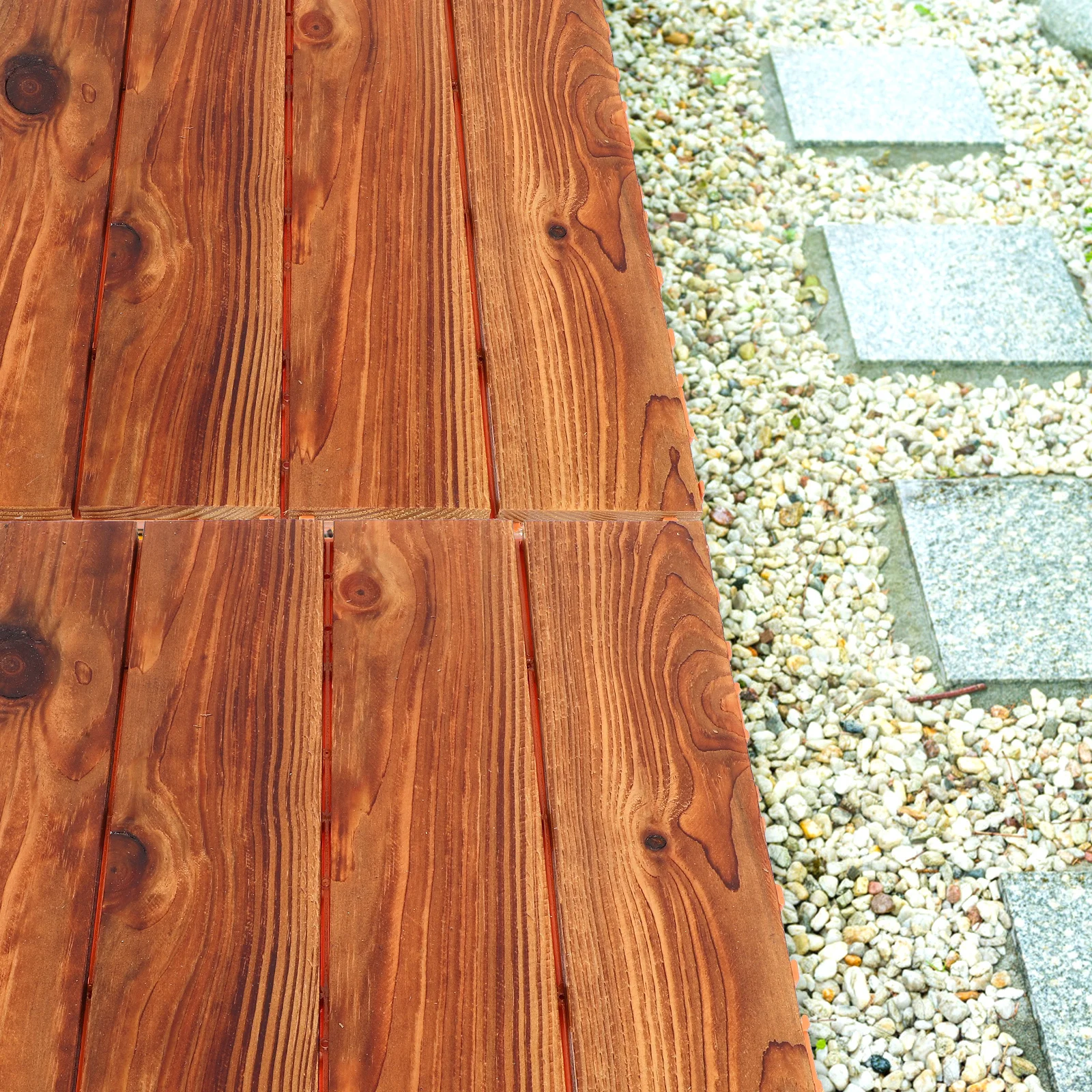 

Outdoor Anti-Corrosion Wood Flooring Interlocking Deck Tiles Patio Balcony Walkway Decorative Flooring