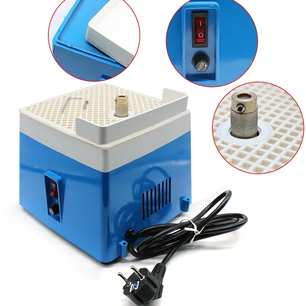 

220V Mini Portable Stained Grinder 65 W Diamond Glass Art Grinding Tools Blue with MCBL58 Grinding Wheel