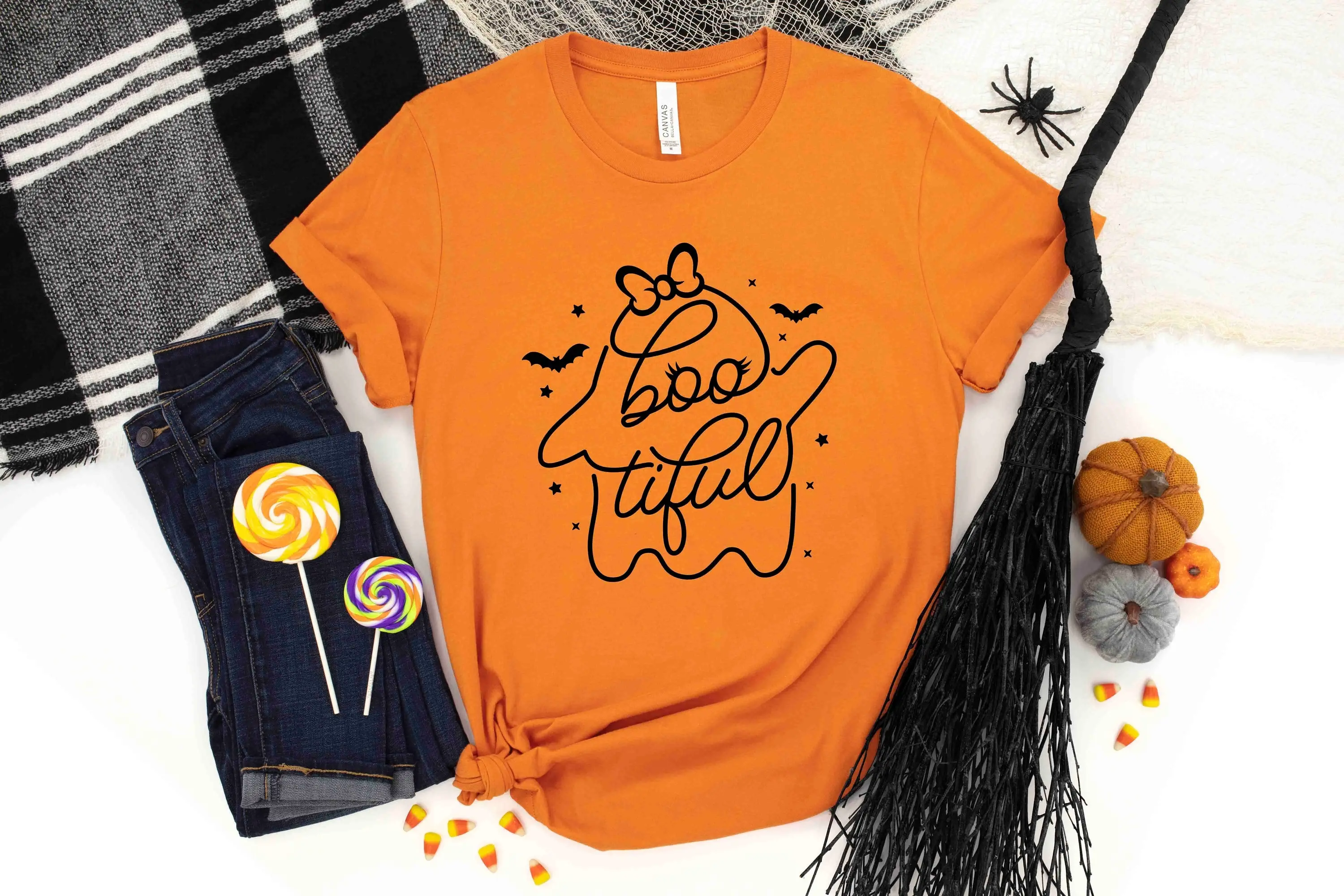 Bootiful T Shirt Halloween Best Boo Ghost Spooky Season Cute Witch