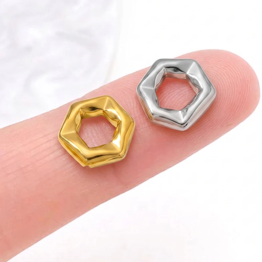 5 Stück Edelstahl-Perlen mit großem Loch, 8 mm Lochdurchmesser, Schmuck-Abstandshalter, Trenner für DIY-Armband-Schmuckherstellungsmaterialien – Detail 2