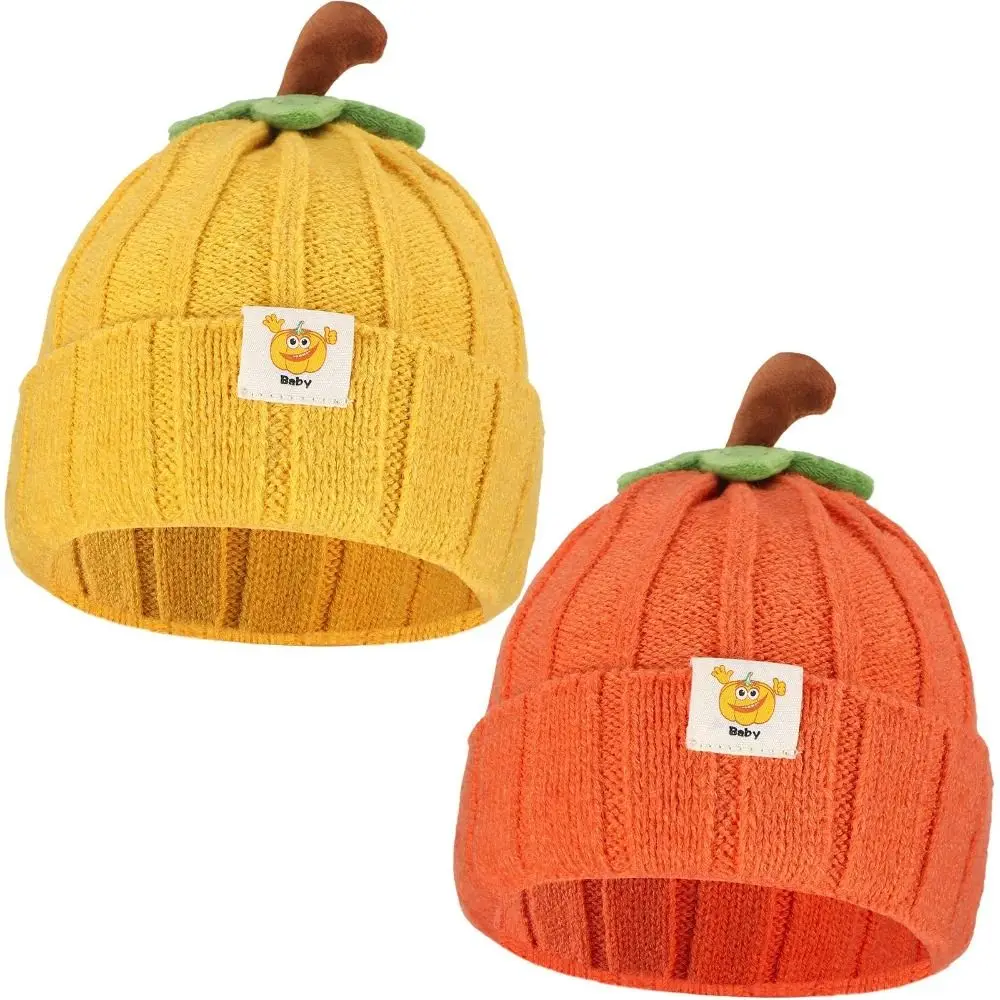 Cute Halloween Baby Pumpkin Hat Newborn Infant Kids Toddler Knitted Beanie Hat Winter Autumn Thanksgiving Baby Hat Boys Girls