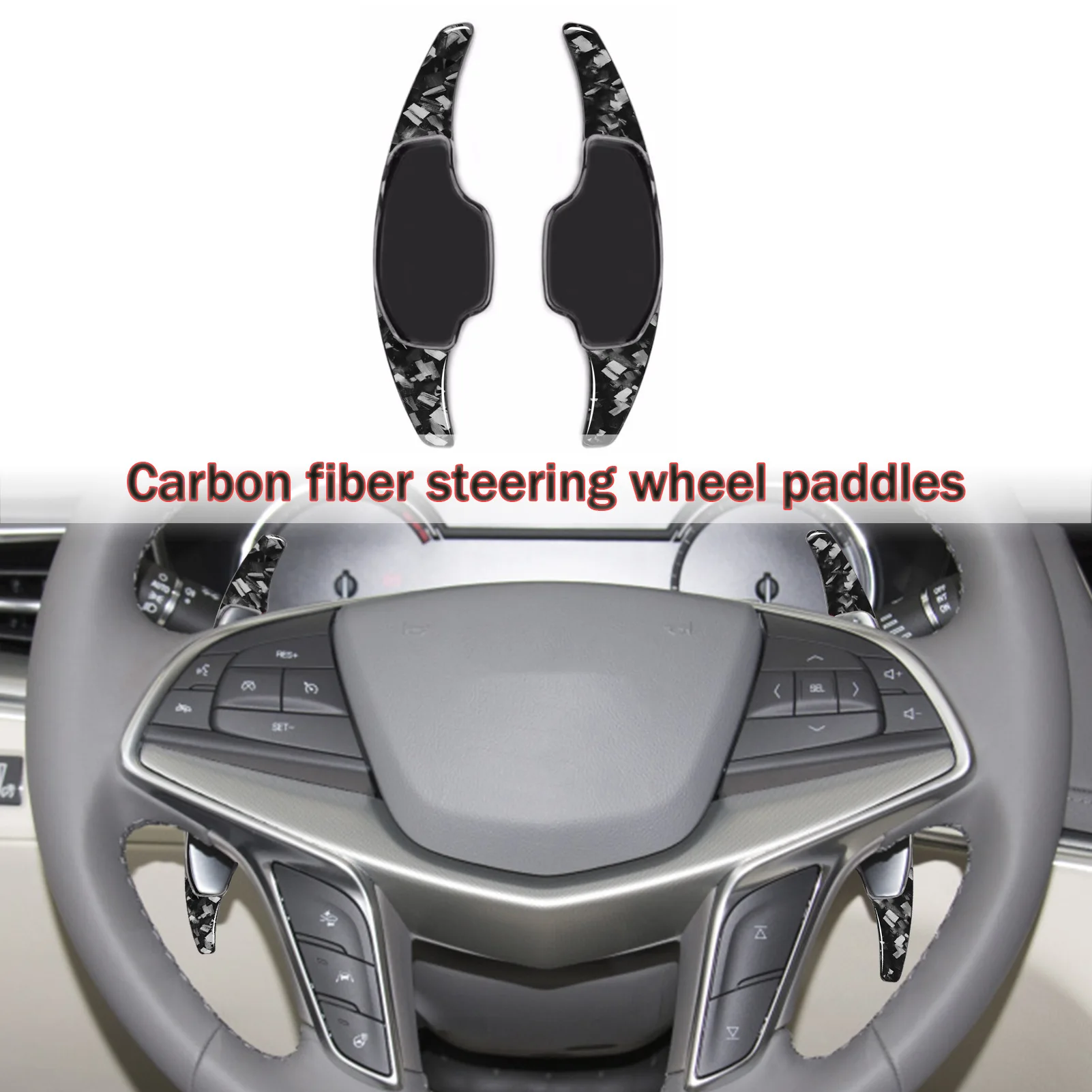 

For Cadillac XT4/5/6CT5/4 carbon fiber shift paddles, steering wheel control modification, interior sticker
