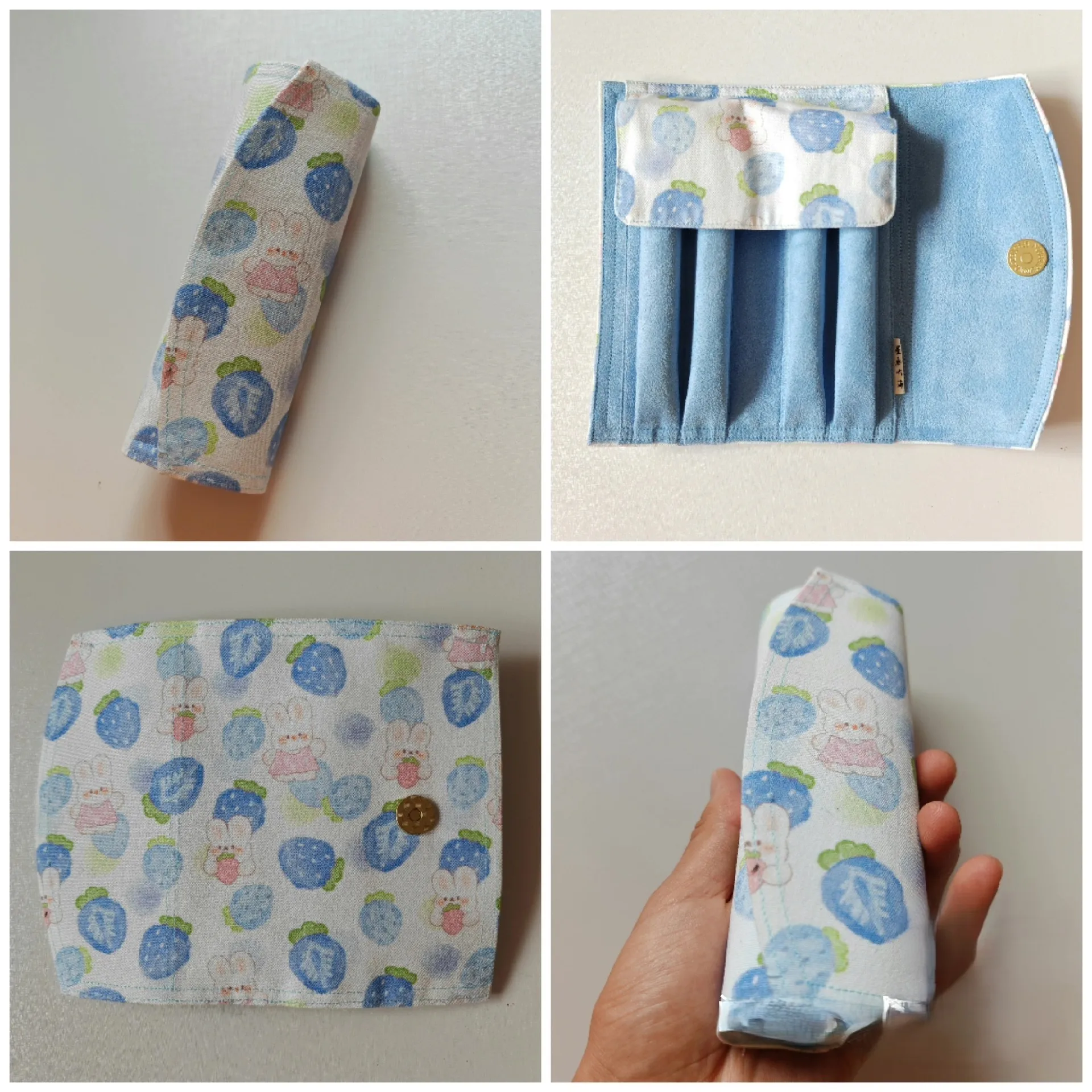 High Quality Pen Bag With 4-hole Canvas, Brocade, Velvet Lining, Pen Bag Wholesale Customization
