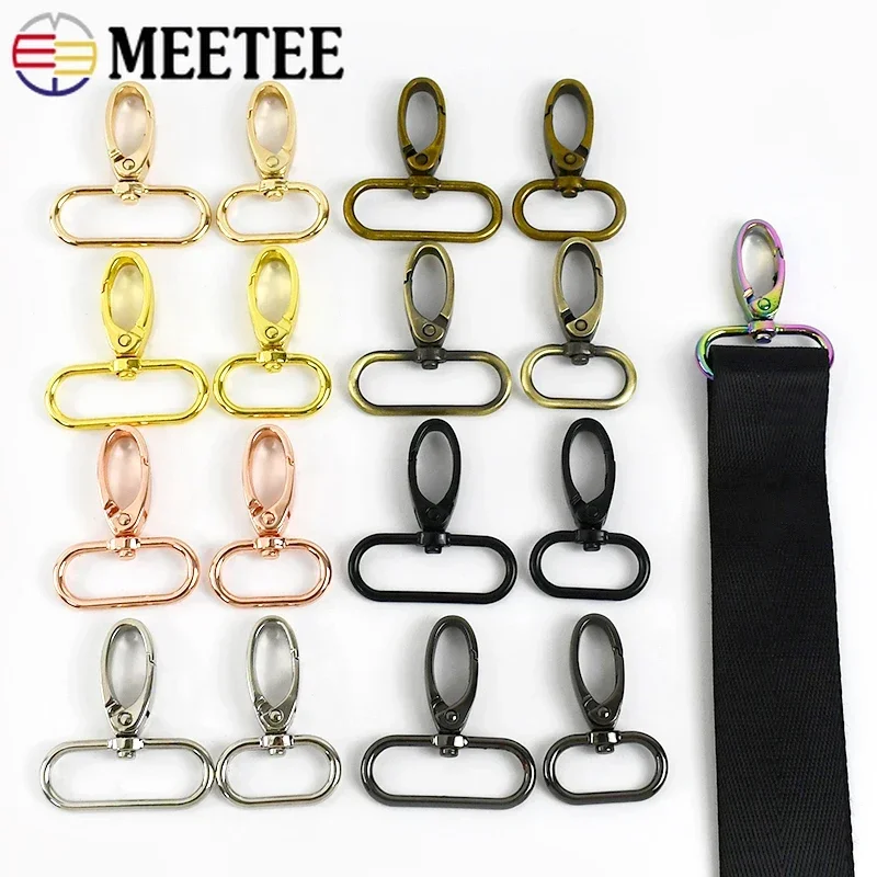 Meetee-Ajusteur de sangle de sac en métal, 14-38mm, 10/30 pièces, mousqueton, collier pour animal de compagnie, porte-clés, allergique, mousqueton, accessoire de couture