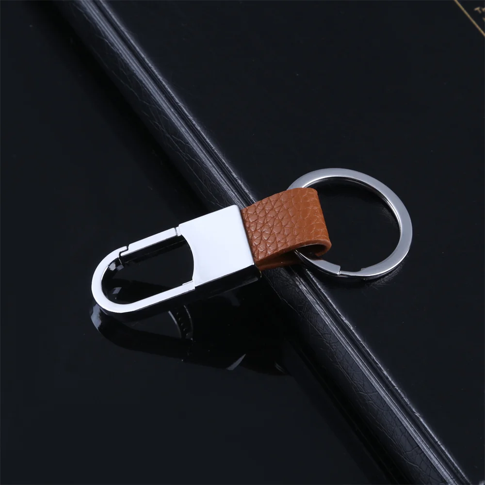 Fashion Leather Keychains Metal Key Chains Rings Cute Car Keyring Holder Charm Bag Gifts For Women Men