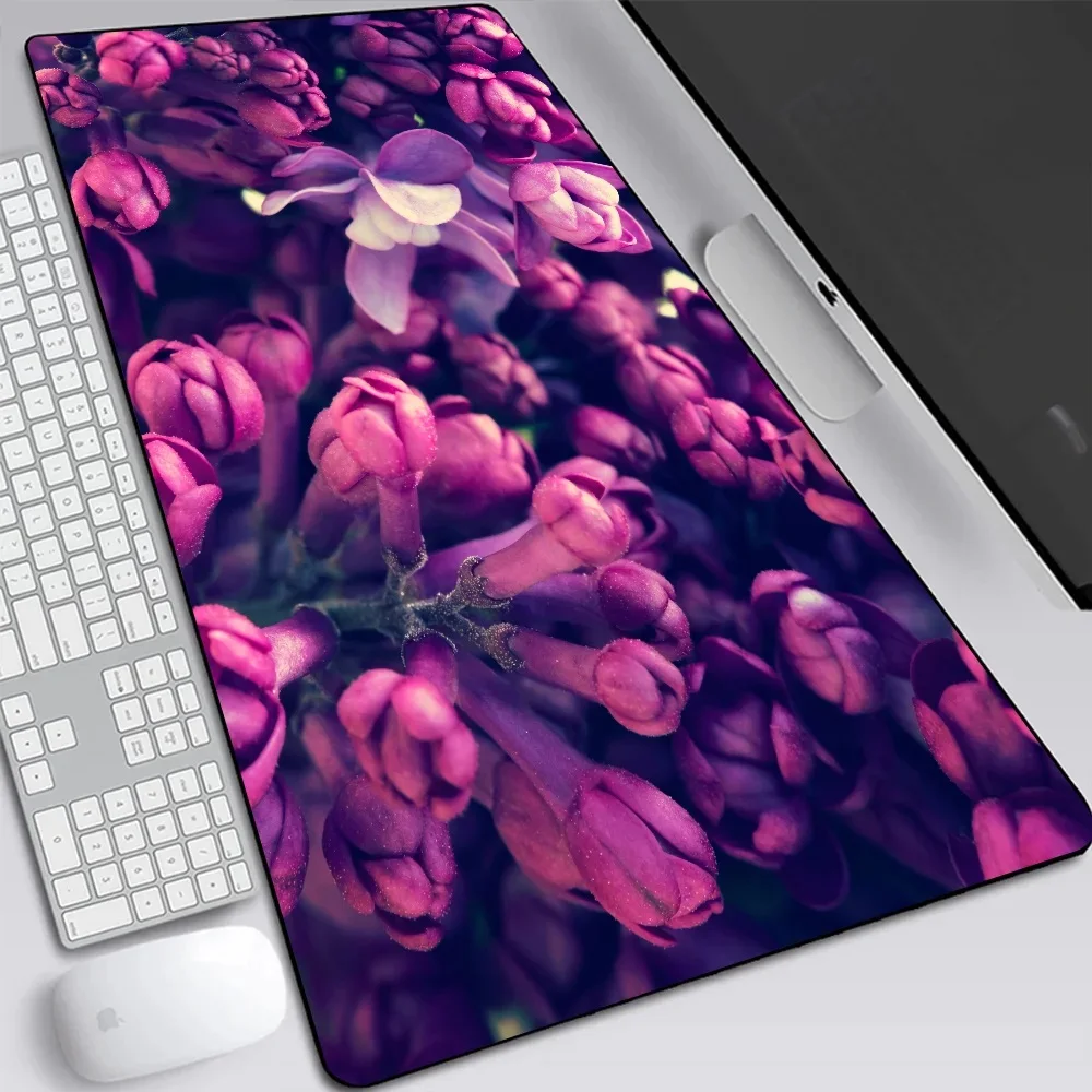 Elegant Pink Purple Peony Flower Large Gaming Mouse Pad Computer Laptop Mousepad XXL Keyboard Pad Desk Mat PC Gamer Mouse Mat