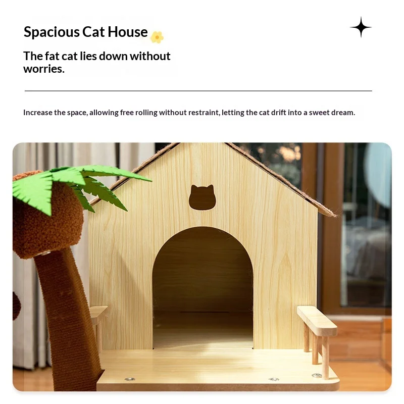 Árbol rascador para gatos de sisal con hamaca, cama y juguete escalada