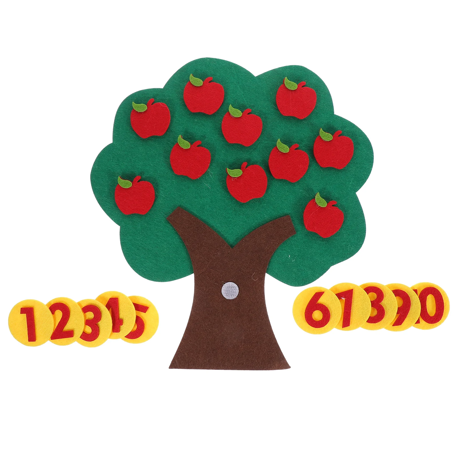 Juguetes de fieltro para jardín de infantes, juego de memoria Digital de árbol de manzana, rompecabezas educativo de matemáticas no tejido, manzanas a juego