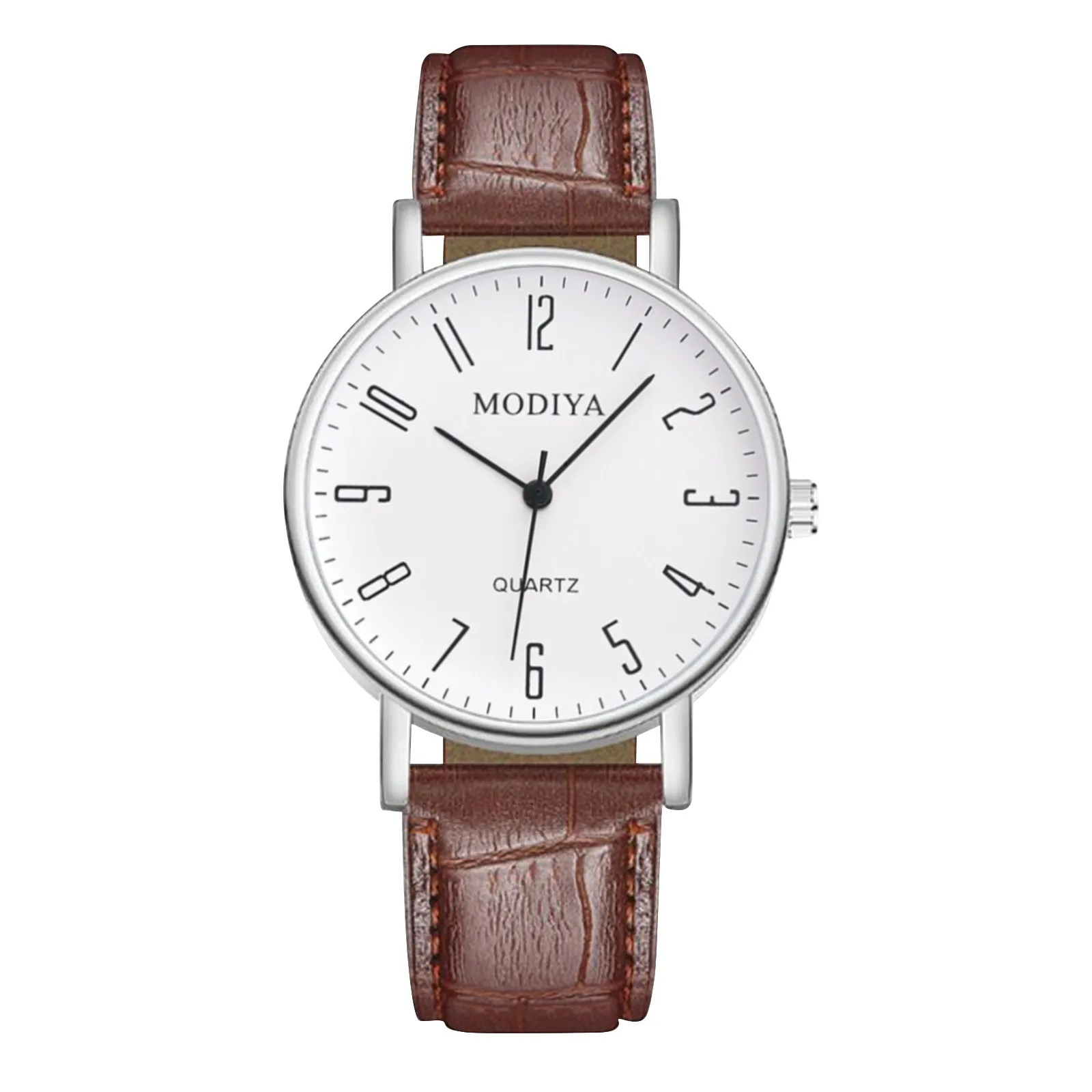 

Men'S Watch Business Casual All-Match Sport Watch Simple Fashion Round Neck Dial Leather Strap Quartz Wrist Watch For Men