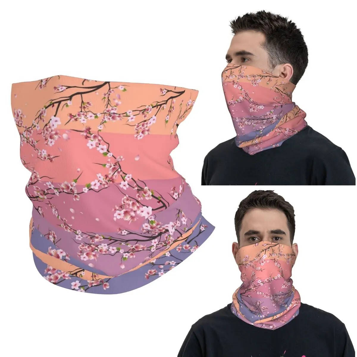 

Японская бандана с цветком сакуры и вишни, шарф с принтом, теплая Балаклава для мужчин, женщин, взрослых