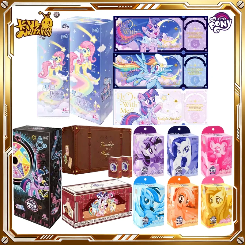 

Коллекционные карточки KAYOU My Little Pony: Загадочная коробка-сюрприз Star Wish Shining Laser Ticket, аниме-карточная игра, подарки на день рождения и праздники для детей