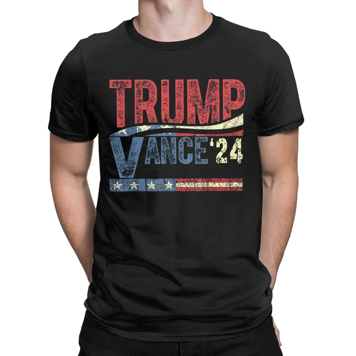 Novelty Trump J.D. Vance President T-Shirts for Men O Neck Cotton T Shirts 2024 Election Short Sleeve Tee Shirt Printed Tops