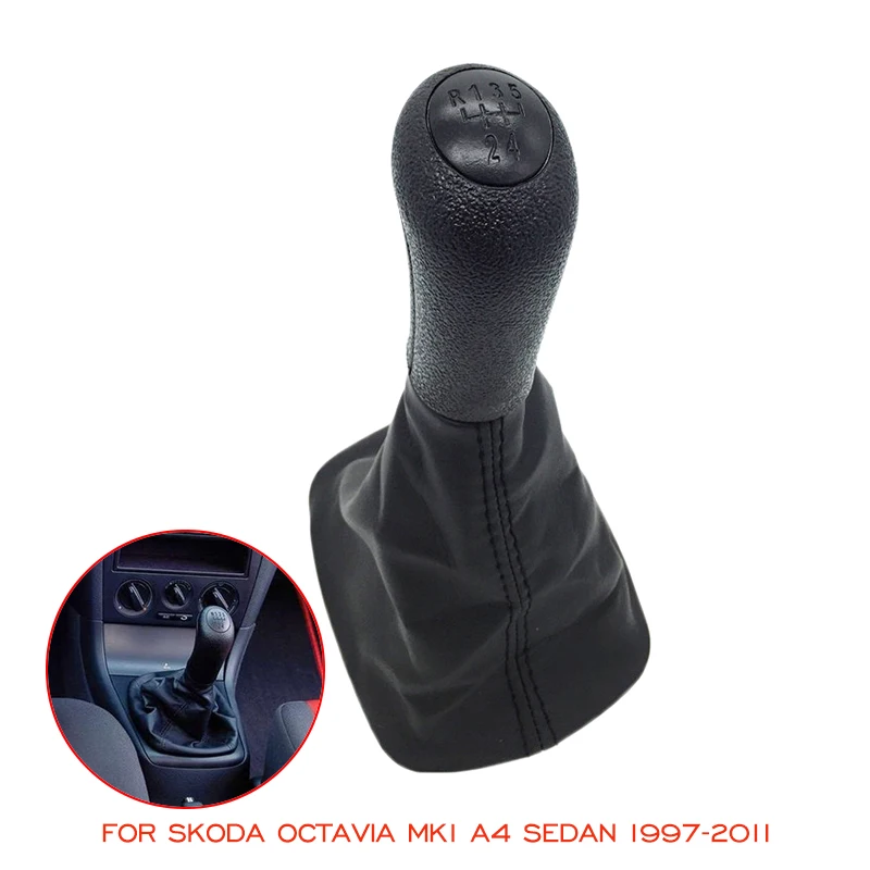 For Skoda Octavia MK1 A4 Sedan 1997 -2002 2003 2004 2005 2006 2007 2008 2009 2010 2011 5 Speed Gear Shift Knob Gaitor Boot Cover